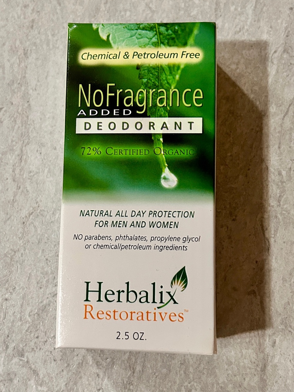 Herbalix No Fragrance Deodorant - White/Green